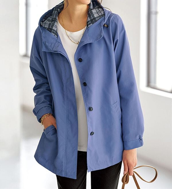 BELLUNA（ベルーナ）の「裏チェックプリントマウンテンパーカー（ハーフコート）」｜詳細画像