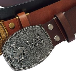 「＜Ｌｅｅ＞トップバックルベルト（メンズベルト）」｜ダークブラウン