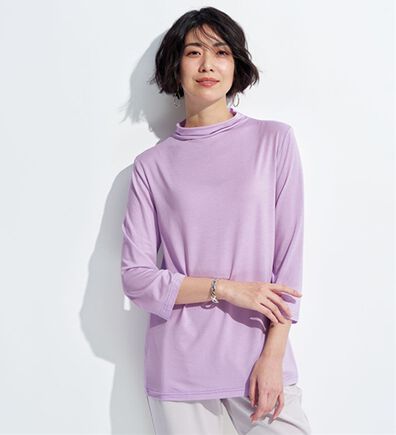 BELLUNA（ベルーナ）の「なめらかテンセル（ＴＭ）繊維ボトルネックプルオーバー（カットソー）」