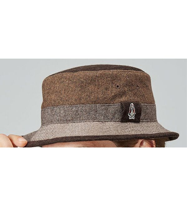 「＜ハッシュパピー＞紳士のツイード素材パッチワークハット（メンズ帽子）」｜詳細画像