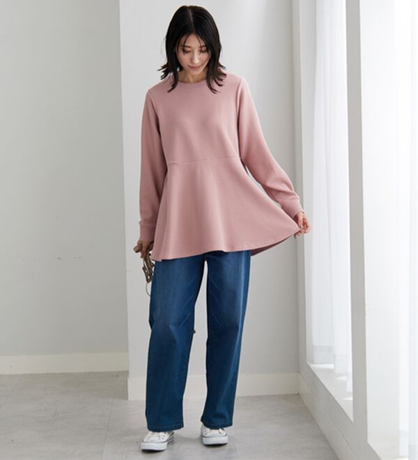 BELLUNA（ベルーナ）の「裏起毛ふくれジャカードペプラムチュニック（チュニック）」｜詳細画像