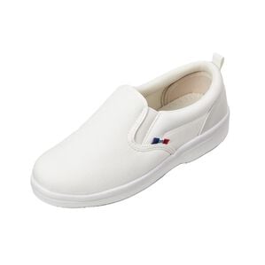 「【選べるワイズ】軽量はっ水スリッポンスニーカー＜Ｒｅｄ　Ｐｉｎｅ（レッド　パイン）＞（スリッポン）」｜ホワイト