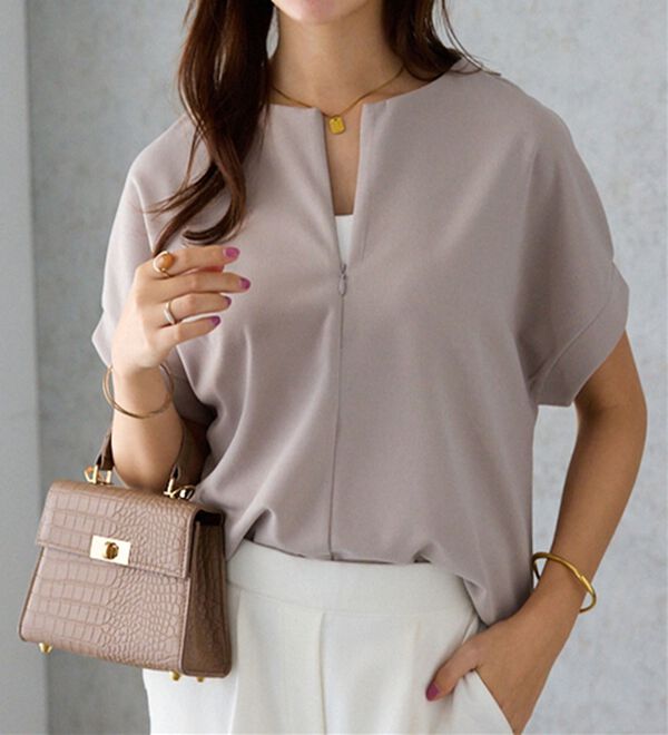 alotta（アロッタ）の「ジップ使いドルマンブラウス（ブラウス）」｜詳細画像