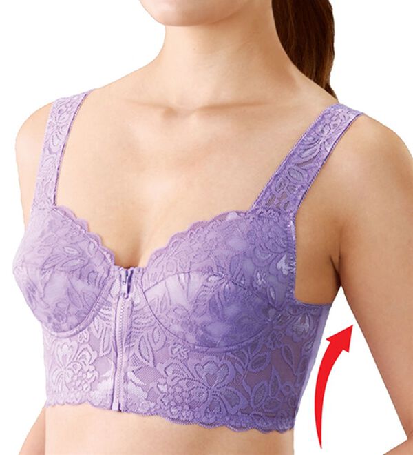 「【３色組】ＮＥＷ背筋きれい綿混前開きブラ（ブラジャー）」｜詳細画像