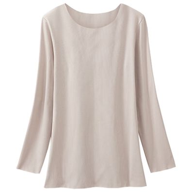 LAVIENNE（ラヴィエンヌ）の「吸湿発熱フラット仕立ての綿混クルーネックインナー（肌着・インナーウェア）」