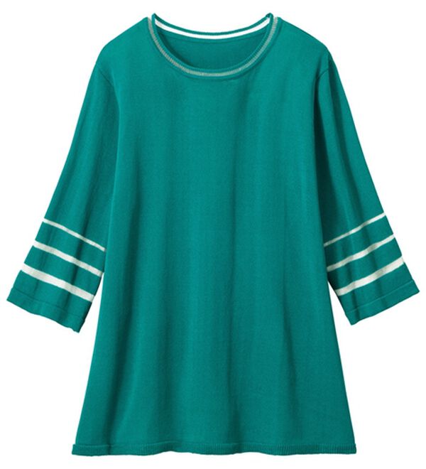 ルフラン（ルフラン）の「「魅せる」涼し気シアーなサマーニット（ニット・セーター）」｜ブルーグリーン