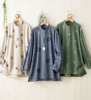 ルフラン（ルフラン）の「【３色組】ゆるパンツに合う刺しゅうブラウス（ブラウス）」｜詳細画像