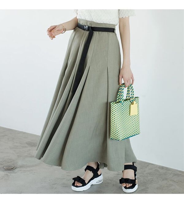 GeeRA（ジーラ）の「ワークベルト付フレアースカート（ロングスカート）」｜詳細画像