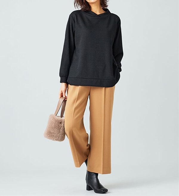 BELLUNA（ベルーナ）の「サマ見え（ウォーム）ベルト付ワイドパンツ（ワイドパンツ・ガウチョ）」｜詳細画像