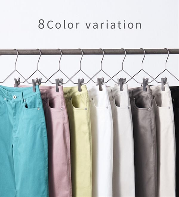 BELLUNA（ベルーナ）の「サラリ速乾！綿サテンストレッチカラーパンツ（フルレングスパンツ）」｜詳細画像