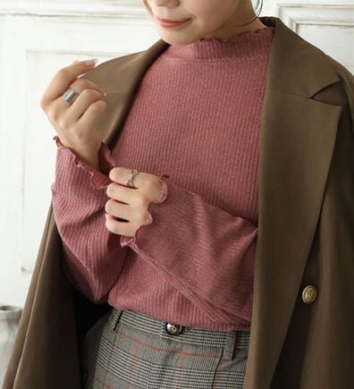 A HAPPY MARILYN（アハッピーマリリン）の「【ＬＬ～６Ｌ】「沿わないネック」で苦しくない。ミルリブ プチハイカットソー（カットソー）」