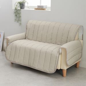 iellio（イエリオ）の「さらっと気持ちいいサッカー素材のソファカバー＜滑り止め加工・肘掛け調節可能・ソファーカバー＞（ソファーカバー）」｜グレー