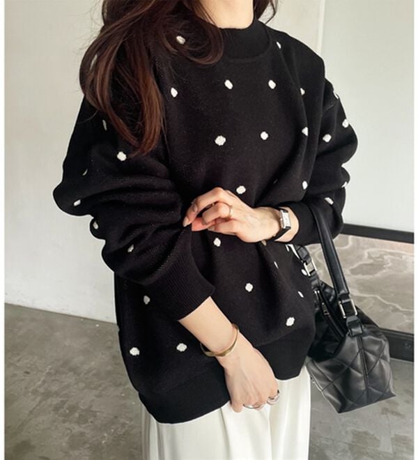 GeeRA（ジーラ）の「ドット柄ニットプルオーバー（ニット・セーター）」｜詳細画像