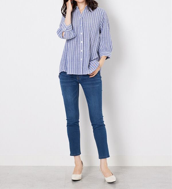 BELLUNA（ベルーナ）の「スキッパー衿ぽこぽこ素材ブラウス（ブラウス）」｜詳細画像