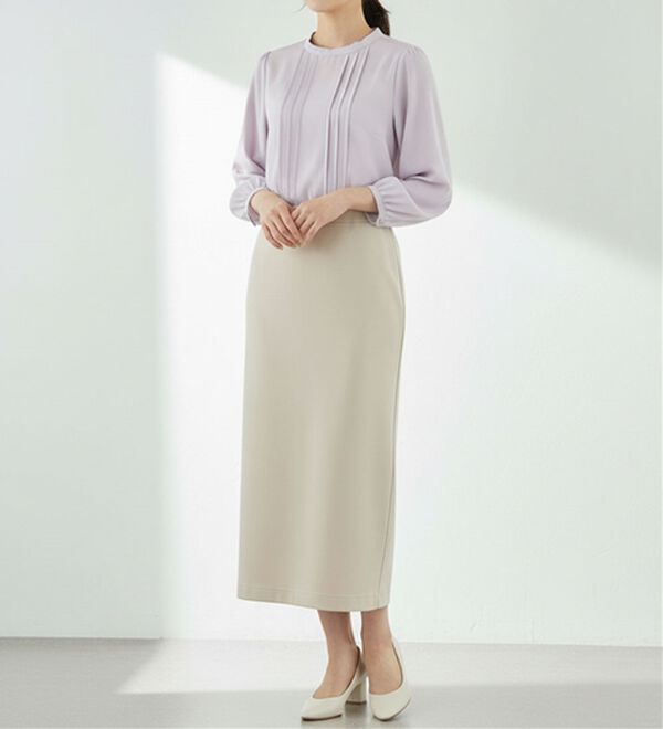 BELLUNA（ベルーナ）の「ポンチ素材きれい見えナロースカート（ロングスカート）」｜詳細画像