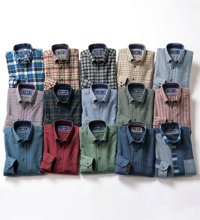 「着心地快適ストレッチネルシャツ（メンズシャツ）」