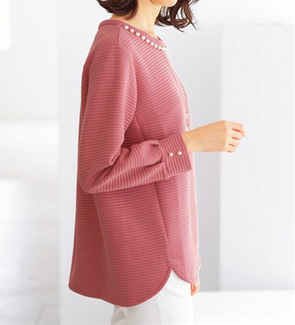 BELLUNA（ベルーナ）の「パール使いふくれジャカードプルオーバー（カットソー）」｜詳細画像