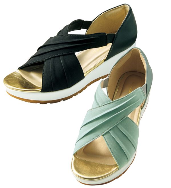 BELLUNA（ベルーナ）の「クロスデザインウェッジサンダル（サンダル・ミュール）」｜詳細画像