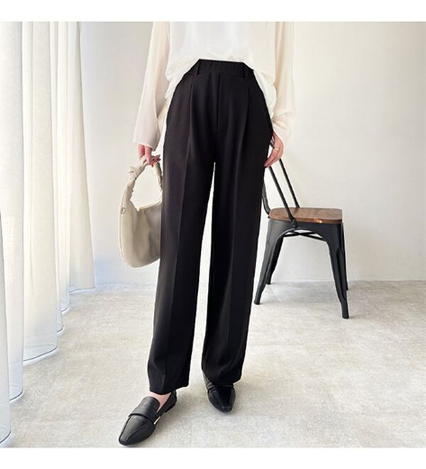 GeeRA（ジーラ）の「美脚魅せタックワイドスラックスパンツ（ワイドパンツ・ガウチョ）」｜詳細画像