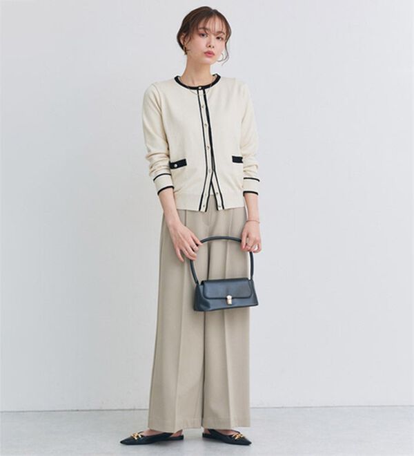 Pierrot（ピエロ）の「【選べる丈】楽ちんきれい高見えワイドパンツ（ワイドパンツ・ガウチョ）」｜詳細画像