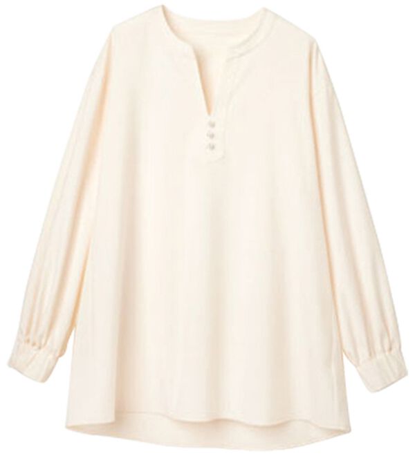 RANAN（ラナン）の「3つの機能付！パール調ボタン付スキッパーブラウス（ブラウス）」｜詳細画像