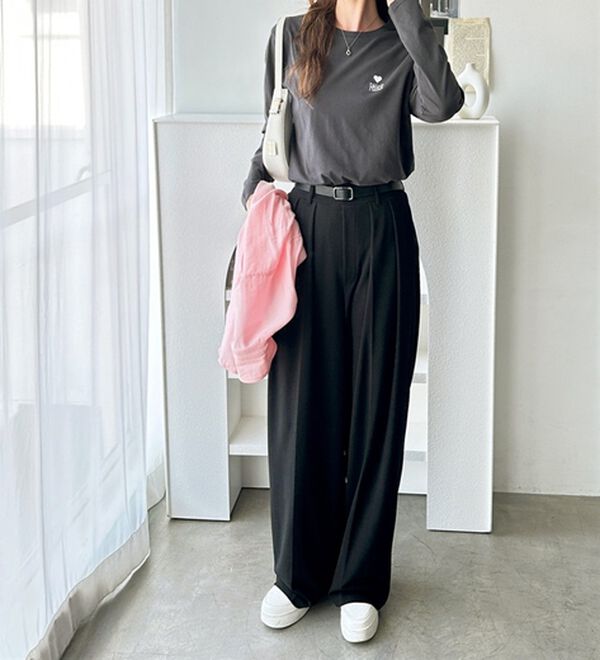 GeeRA（ジーラ）の「ハートデザイン刺繍ロンＴ（カットソー）」｜詳細画像