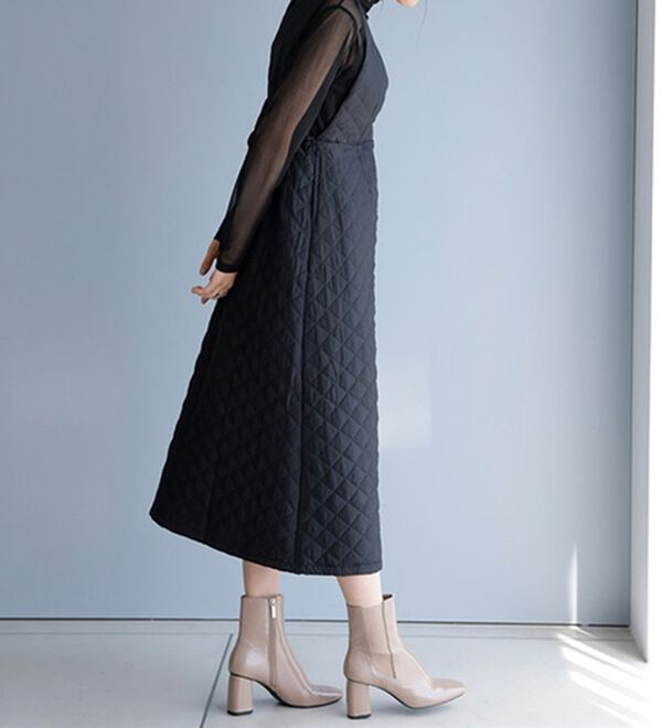 RANAN（ラナン）の「キルティングＶネックジャンパースカート（ジャンパースカート）」｜詳細画像