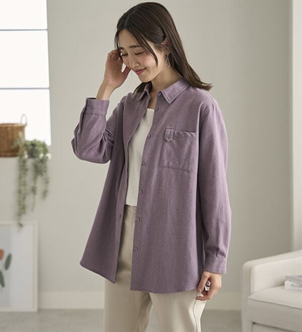 BELLUNA（ベルーナ）の「《ＨｕｇＲｅａｍコットン》ポケットシャツ（シャツ）」｜詳細画像