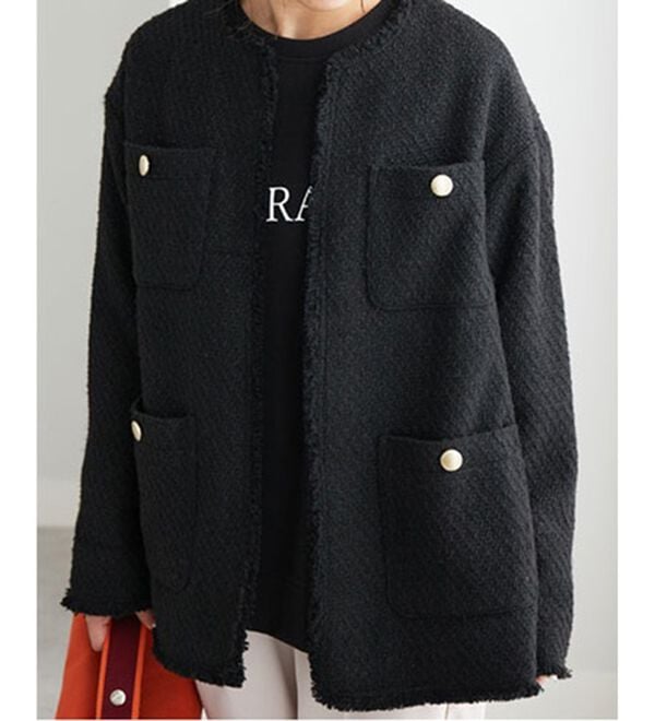 BELLUNA（ベルーナ）の「ツイードノーカラージャケット（ノーカラージャケット）」｜詳細画像