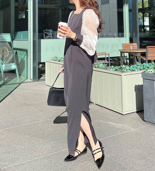 GeeRA（ジーラ）の「【オケージョン】バックリボンシアードット切替ワンピース（その他ワンピース）」｜詳細画像