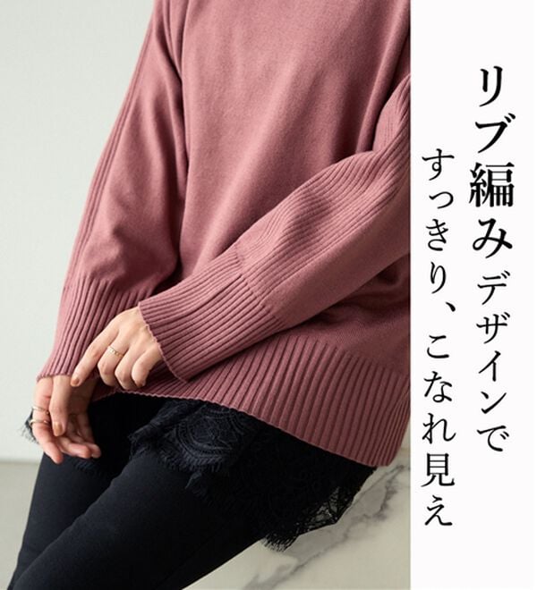 BELLUNA（ベルーナ）の「トレーナーがカジュアルすぎる方に！洗えるリブハイネックニット（ニット・セーター）」｜詳細画像