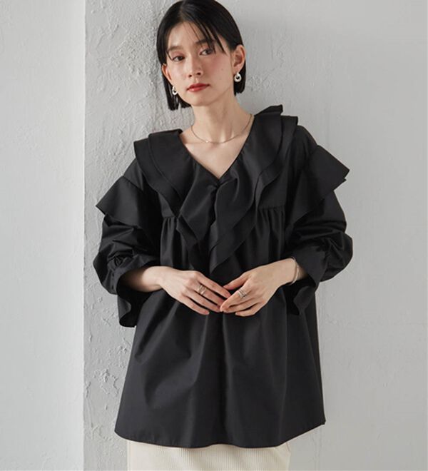 RANAN（ラナン）の「ビッグカラーフリルブラウス（ブラウス）」｜詳細画像