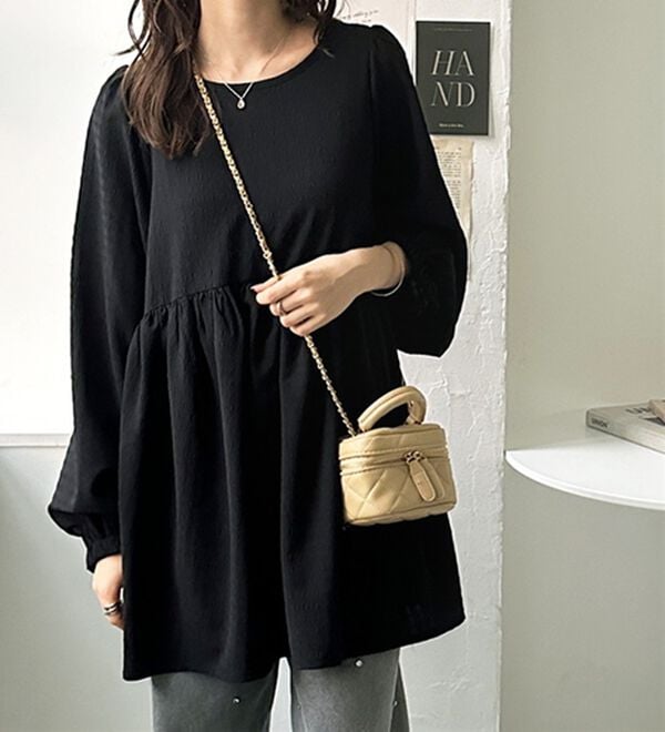 GeeRA（ジーラ）の「前後２ＷＡＹリボンペプラムチュニック（チュニック）」｜詳細画像