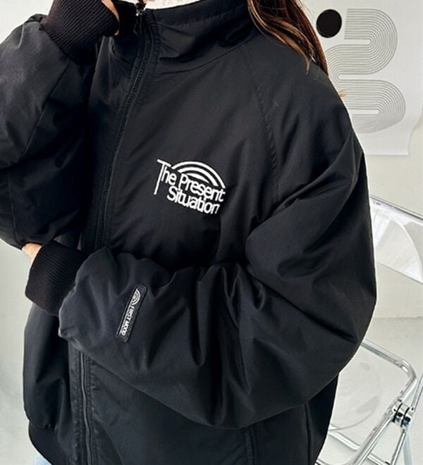 GeeRA（ジーラ）の「ナイロン裏ボアブルゾン（ブルゾン）」｜ブラック