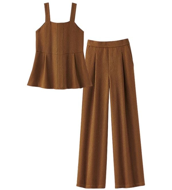 BELLUNA（ベルーナ）の「【2点セット】ウーリッシュ素材ビスチェセットアップ（セットアップ）」｜詳細画像