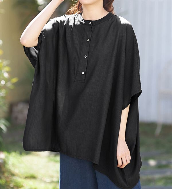 Viola e Viola（ヴィオラ エ ヴィオラ）の「楊柳素材ゆるシルエットブラウス（ブラウス）」｜詳細画像