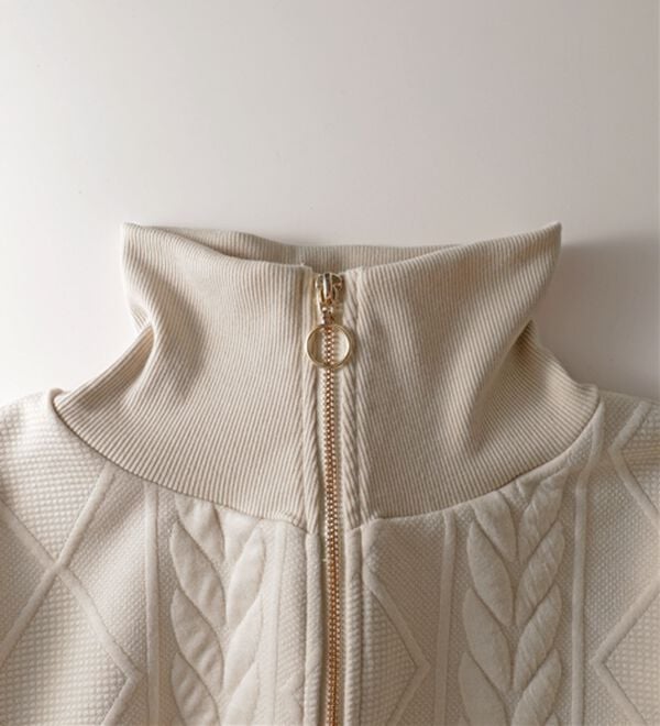 「ケーブル柄ジャカードジップ使いワンピース（その他ワンピース）」｜詳細画像