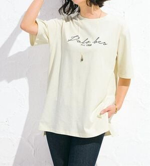 ルフラン（ルフラン）の「【ＰＯＬＯ　ＢＣＳ】刺しゅうプリント綿１００％Ｔシャツ（カットソー）」｜アイボリー