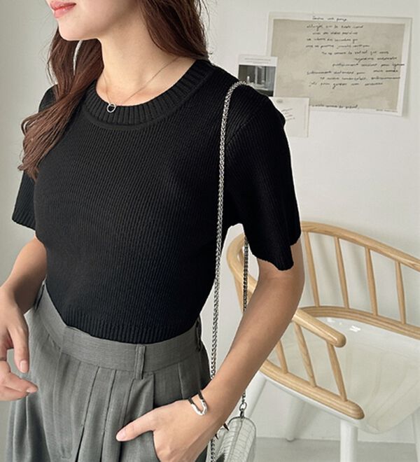 GeeRA（ジーラ）の「編地切替ニットトップス（ニット・セーター）」｜詳細画像