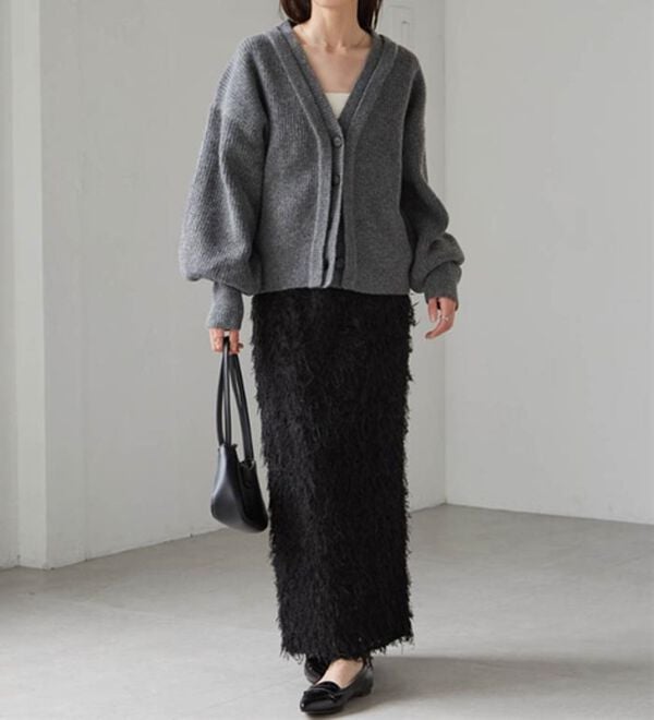 RANAN（ラナン）の「フロントレイヤードＶカーディガン（ニットカーディガン）」｜詳細画像