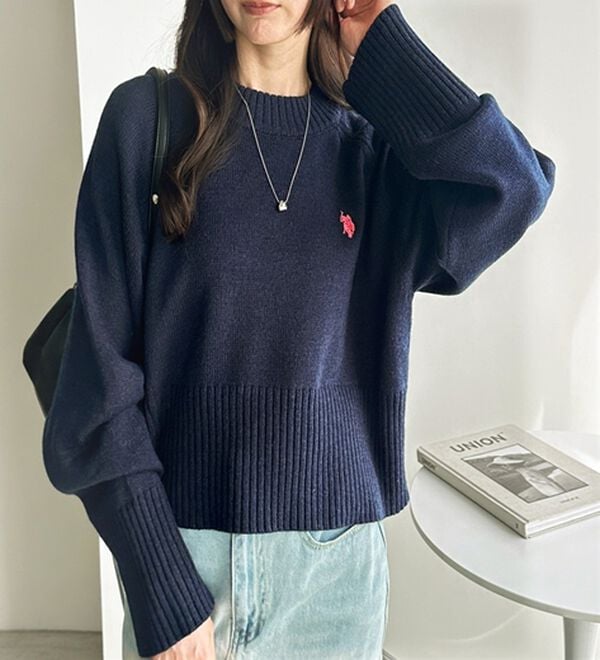 GeeRA（ジーラ）の「【ＵＳ．ＰＯＬＯ　ＡＳＳＮ】ショート丈ニット（ニット・セーター）」｜詳細画像