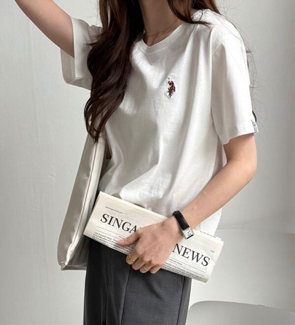 GeeRA（ジーラ）の「【ＵＳ．ＰＯＬＯ．ＡＳＳＮ】接触冷感ワンポイント刺繍Ｔシャツ（Tシャツ）」｜詳細画像