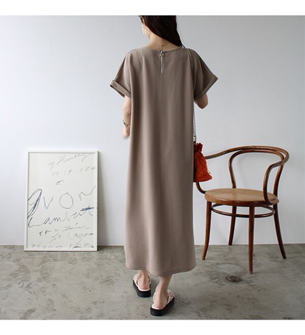 GeeRA（ジーラ）の「ひんやり快適！ジャカードスキッパーワンピ（カットソーワンピース）」｜詳細画像