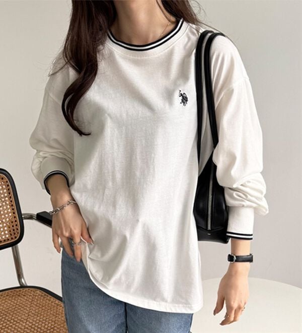 GeeRA（ジーラ）の「【Ｕ．Ｓ．　ＰＯＬＯ　ＡＳＳＮ．】配色ラインロンＴ（カットソー）」｜詳細画像