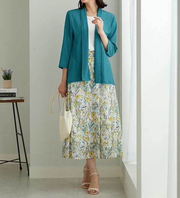 BELLUNA（ベルーナ）の「メッシュ素材トッパーカーディガン（ニットカーディガン）」｜詳細画像