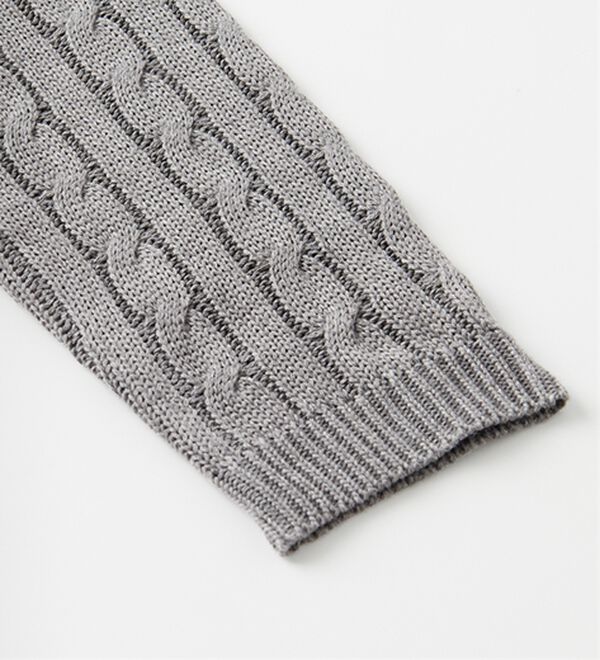 RANAN（ラナン）の「＜Ｕ．Ｓ．Ｐ＞刺繍長袖ケーブルポロニット（ニット・セーター）」｜詳細画像