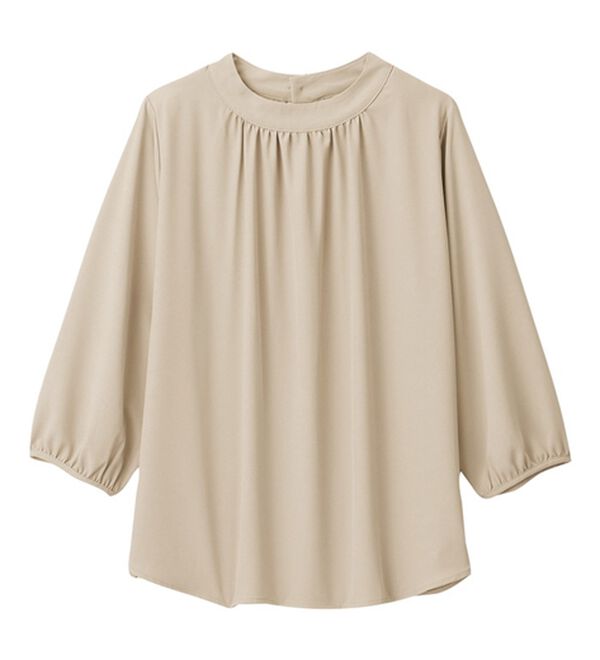 Viola e Viola（ヴィオラ エ ヴィオラ）の「【多機能付】ふんわり袖プチハイギャザーブラウス（ブラウス）」｜詳細画像