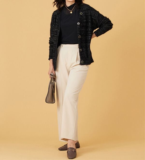 BELLUNA（ベルーナ）の「上品見え！ふんわりシャギーカーディガン（ニットカーディガン）」｜詳細画像