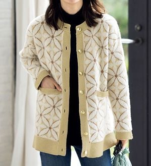 ルフラン（ルフラン）の「花柄フェザーのニットカーデ（その他ジャケット）」｜詳細画像