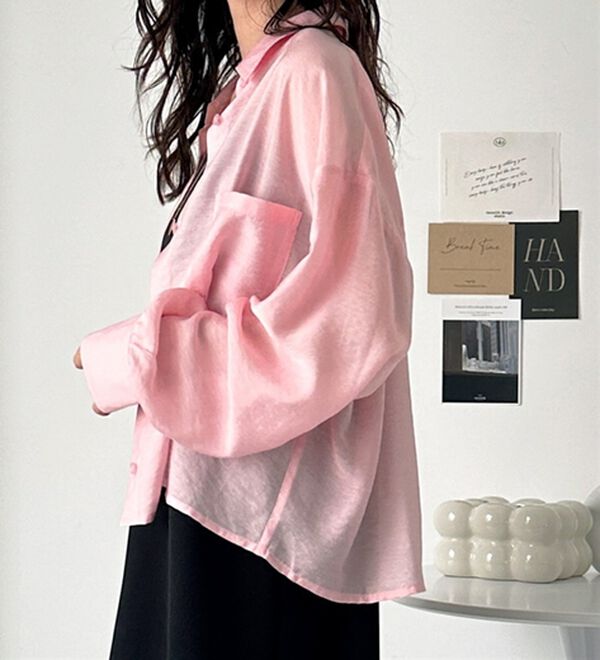 GeeRA（ジーラ）の「着回し自在シアーショートシャツ（シャツ）」｜詳細画像